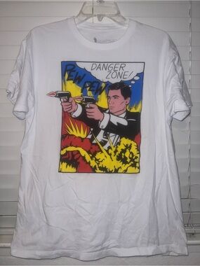 TV Show FX Archer - ripple junction comic strip white  t-Shirt - sz Medium Pre-o